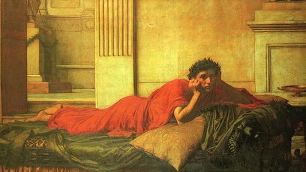 John William Waterhouse The Remorse of the Emperor Nero after the Murder of his Mother France oil painting art